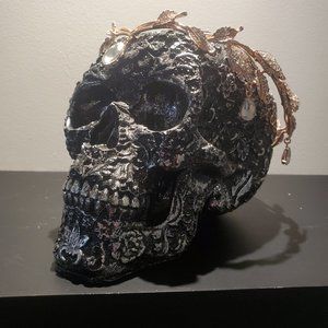 Rose gold bridal head piece with teardrop crystals